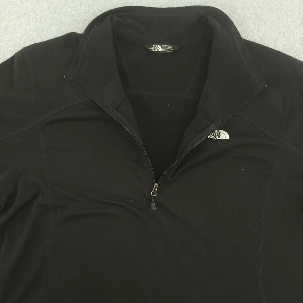 The North Face Men's Cedar Trail Grid Fleece 1/4-Zip XL Black Top Hiking
